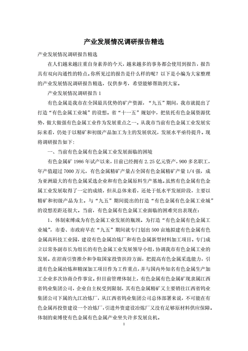 产业调研报告
